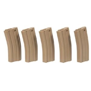 SET 5 CARGADORES M4 MID-CAP 120BB SPECNA ARMS POLÍMERO TAN